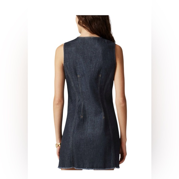 J. Crew Dark Blue Button Down Denim Dress, Size 10 - Picture 2 of 5